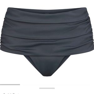 NWT Skims Sculpting Swim Fold Over Ruched Bikini Bottom Gunmetal M